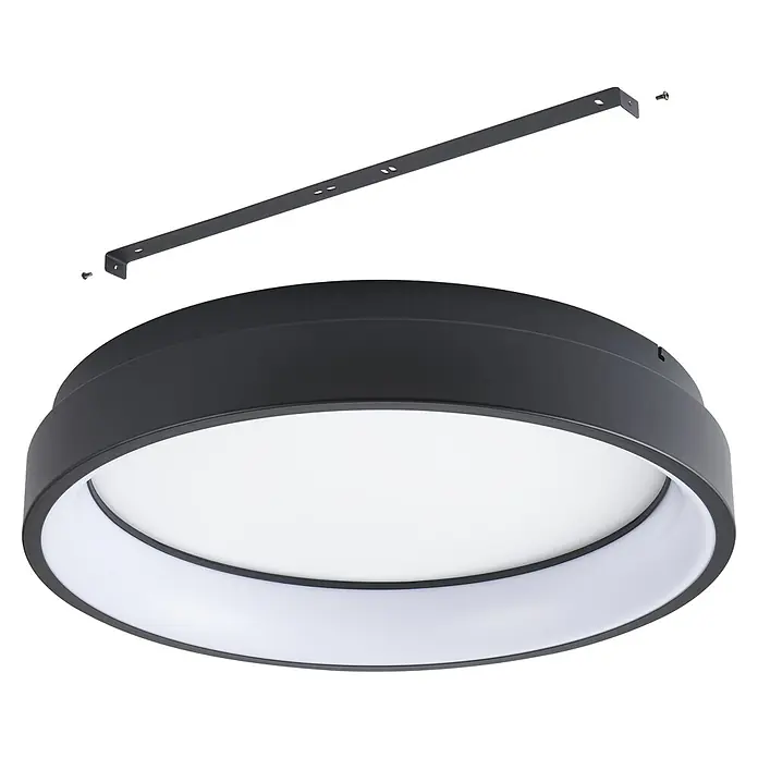 Eglo connect.z LED-Deckenleuchte rund Marghera-Z - 26 W, Ø x H: 60 x 11 cm, Schwarz, RGBW - Schwarze LED-Deckenleuchte mit runder Form und weißem Diffusor für eine gleichmäßige Ausleuchtung. Modernes Design für Innenräume.