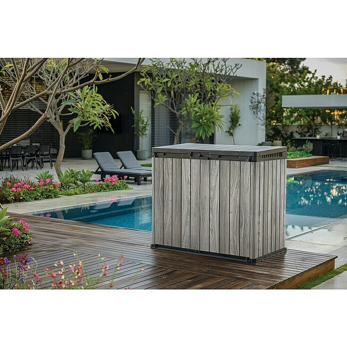 Keter Truhe Store it out Darwin (L x B x H: 80 x 140 x 118 cm, Stormgrey, Kunststoff) | BAUHAUS