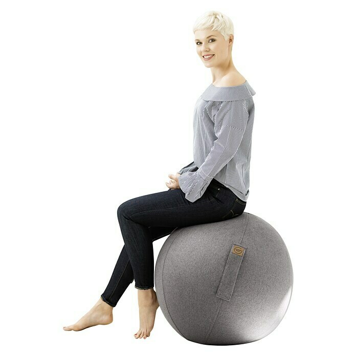 Sitting Ball Gymnastikball FeltGrau, Durchmesser: 65 cm, Material Bezug: 100 % Polyester Mood Shot