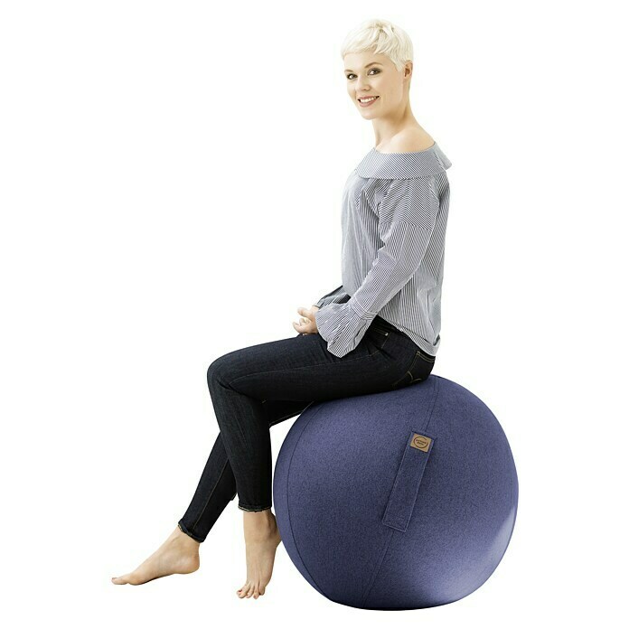 Sitting Ball Gymnastikball FeltBlau, Durchmesser: 65 cm, Material Bezug: 100 % Polyester Mood Shot