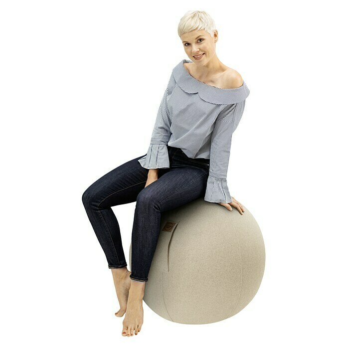 Sitting Ball Gymnastikball FeltBeige, Durchmesser: 65 cm, Material Bezug: 100 % Polyester Use Shot