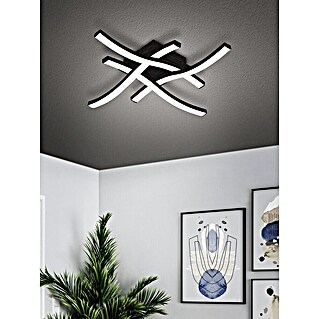 Eglo LED stropna svetilka Cabezas-E (20 W, Do x Š x V: 40 x 40 x 7,5 cm, Črna, Toplo bela)
