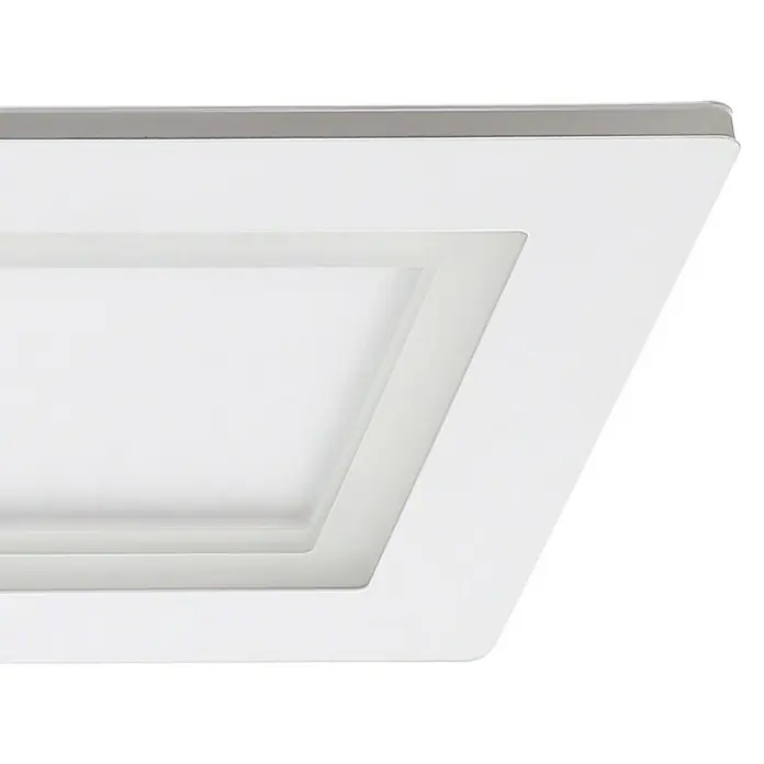 Eglo LED-Deckenleuchte Padrogiano - L x B x H: 1.200 x 300 x 50 mm - Detailansicht einer modernen, weißen Deckenleuchte mit quadratischer Form und zurückgesetztem Leuchtmittel für eine elegante Raumbeleuchtung.