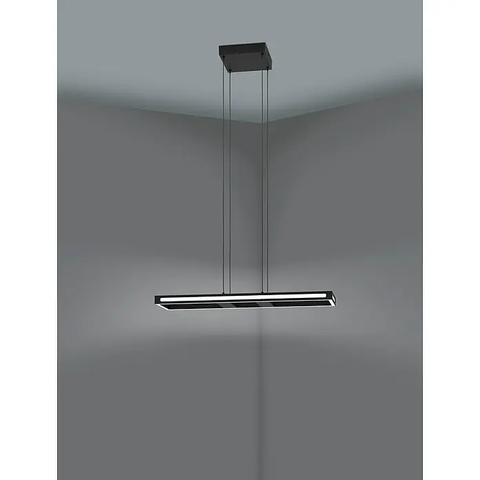 Eglo connect.z LED-Pendelleuchte Savilanas-Z - L x B x H: 77 x 20 x 110 cm, Dimmbar, Schwarz - Moderne Hängeleuchte mit rechteckigem Design und integrierter LED-Beleuchtung. Ideal für stilvolle Wohnräume und Büros, ein echter Hingucker.