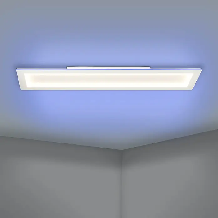 Eglo LED-Deckenleuchte Padrogiano - L x B x H: 1.200 x 300 x 50 mm - Eine moderne, rechteckige LED-Deckenleuchte, die ein helles, warmes Licht ausstrahlt und eine angenehme Atmosphäre im Raum schafft.