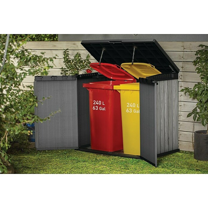 Keter Truhe Store it out Darwin (L x B x H: 80 x 140 x 118 cm, Stormgrey, Kunststoff) | BAUHAUS