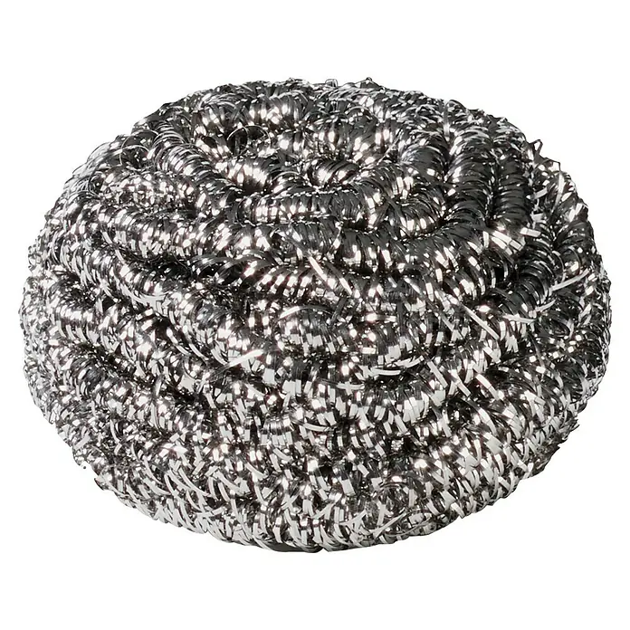 Vileda Glitzi Scheuerspirale - Edelstahl, 3 Stk., Glitzi Härtegrad: 4 - Stahlwolle-Scheuerschwamm für hartnäckige Verschmutzungen in Küche und Haushalt, ideal zum Reinigen von Töpfen und Pfannen.