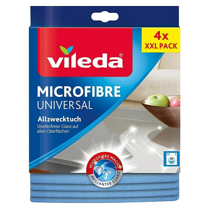 Vileda Microfibre Allzwecktuch MULTI (Mikrofaser, 4 Stk.)