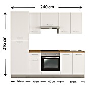 Marinelli Cucine Montažna kuhinja Clara 240  (Širina: 240 cm, Bijela, S električnim uređajima, Mat) | BAUHAUS
