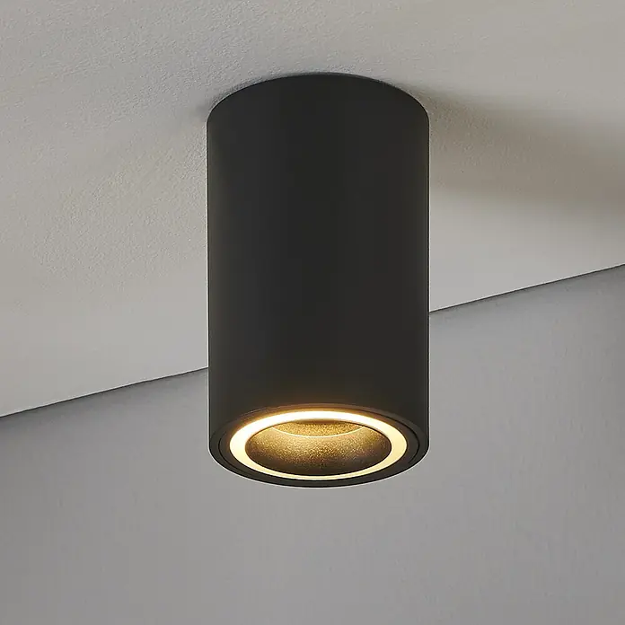 Eglo connect.z LED-Spot Carosso-Z - Ø x H: 80 x 95 mm, 4,9 W - Deckenleuchte aus schwarzem Zylinder mit warmem Lichtschein, ideal für moderne Innenräume.\n