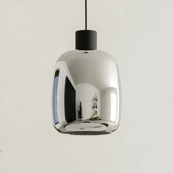 Eglo LED-Pendelleuchte Molochio-Z - 3,7 W, L x B x H: 18 x 18 x 18 cm, Schwarz, RGBW - Elegante Pendelleuchte mit einem glänzenden, silberfarbenen Schirm und einem schwarzen Aufhängeelement.
