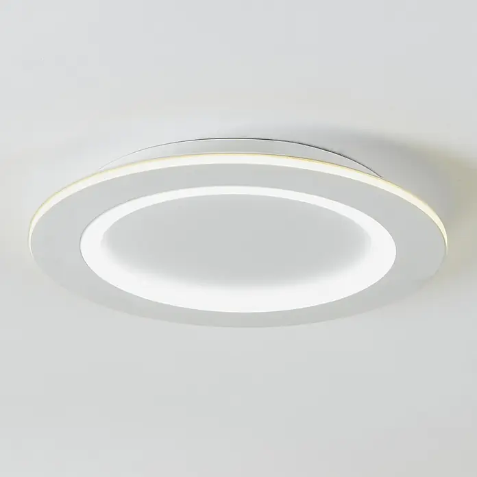 Eglo LED-Deckenleuchte Padrogiano-Z - Durchmesser: 45 cm, 2.700 K - 6.500 K, Warmweiß, Dimmbar - Moderne, runde Deckenleuchte in Weiß mit integrierter LED-Beleuchtung. Das stilvolle Design sorgt für eine gleichmäßige Ausleuchtung des Raumes.