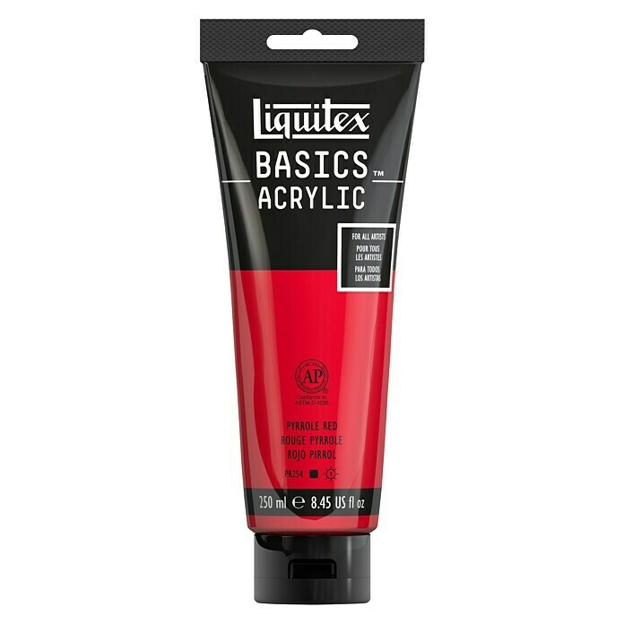 Liquitex Basics Acrylfarbe (Pyrrolrot, 250 ml, Tube)