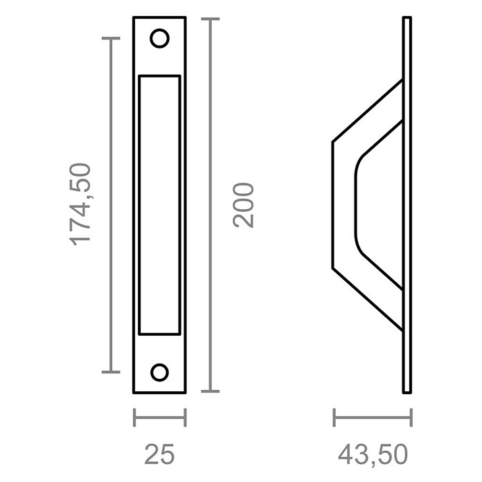 Micel Brimic Tirador para puertas Plata (L x An x Al: 20 x 2,5 x 4,35 cm, Aluminio)