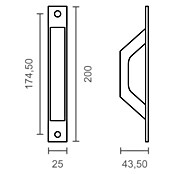 Micel Brimic Tirador para puertas Plata (L x An x Al: 20 x 2,5 x 4,35 cm, Aluminio)