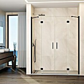 GME Mampara de ducha frontal Glass (255 x 195 cm, Espesor de vidrio: 8 mm, Titanio, An x Al: 255 cm (50+80+80+50), 195 cm) | BAUHAUS