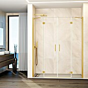 GME Mampara de ducha frontal Glass (245 x 195 cm, Oro, An x Al: 245 cm (60+65+65+60), 195 cm) | BAUHAUS