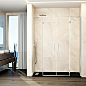 GME Mampara de ducha frontal Glass (255 x 195 cm, Nickel, An x Al: 255 cm (60+70+70+60), 195 cm) | BAUHAUS