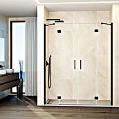 GME Mampara de ducha frontal Glass (165 x 195 cm, Negro, An x Al: 165 cm (50+35+35+50), 195 cm) | BAUHAUS
