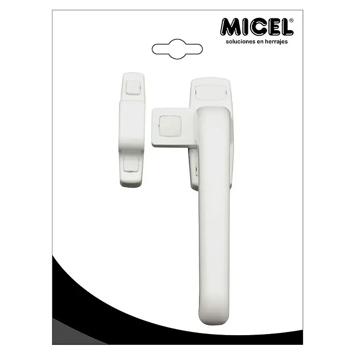 Micel Brimic Cierre a presión 6801 - Apto para: Ventana de aluminio, DIN-Izquierda, Blanco - Manilla de ventana de la marca MICEL fabricada en material blanco, incluyendo herrajes de montaje para una fácil instalación.