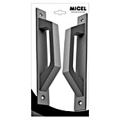 Micel Brimic Tirador para puertas Plata (L x An x Al: 20 x 2,5 x 4,35 cm, Aluminio)