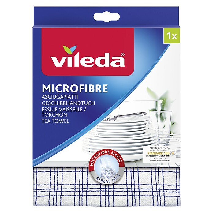 Vileda Geschirrtuch (Materialzusammensetzung: 70 % Polyester, 30 % Polyamid)