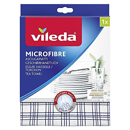 Vileda Microfibre Geschirrtuch Plus (Materialzusammensetzung: 70 % Polyester, 30 % Polyamid)