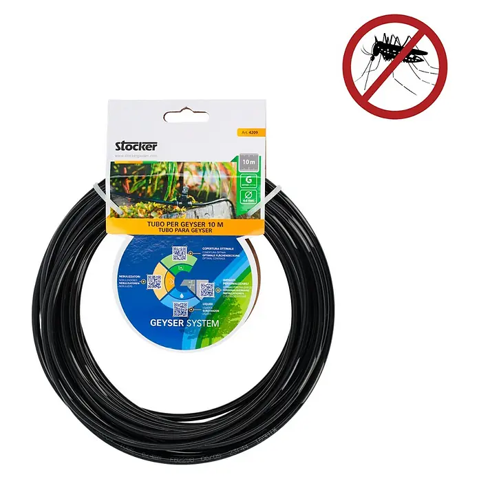 Stocker Geyser Schlauchleitung - 10 m, Passend für: Stocker Geyser Nebulisator - Stocker Geysir-System Schlauch, 10 m lang, ideal für eine optimale Bewässerung im Garten. Die Lösung gegen Mückenplagen im Freien.
