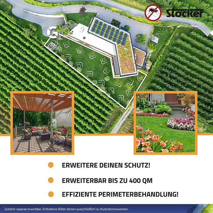 Stocker Geyser Stechmückenschutz Nebulisator - 25 l, Ohne Akku - Stocker Produkt zur Schädlingsbekämpfung im Außenbereich, ideal für Gärten und Terrassen.