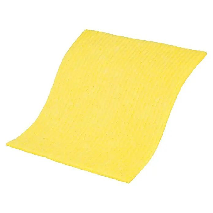 Vileda Schwammtuch XXL Sparpack - 8 Stk., Mehrfarbig, 18 x 20 cm - Nahaufnahme eines gelben Schwammtuchs mit Textur, ideal zum Reinigen und Aufwischen in Haushalt und Küche.