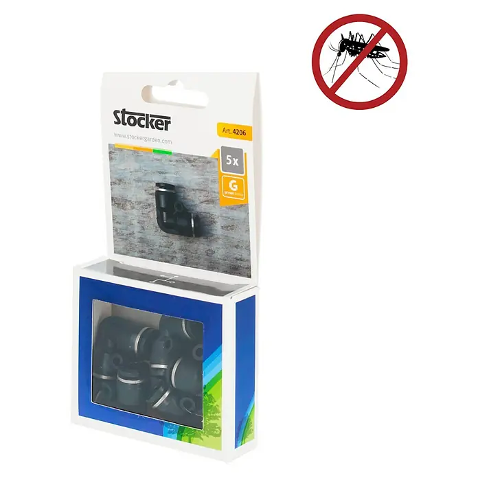 Stocker Geyser L-Stück - 5 Stk., Passend für: Stocker Geyser Nebulisator Systeme - Stocker Winkelverbinder-Set: 5 hochwertige Verbinder für Bewässerungssysteme. Ideal für Gartenbewässerung, robust und langlebig.