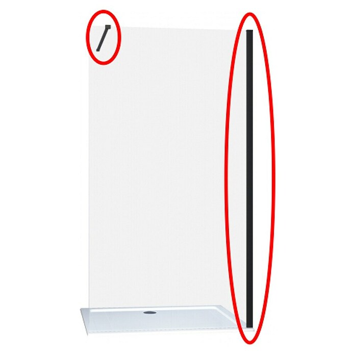 Sanotechnik Zidni držač za tuš stijenu i zidni profil  (Š x V: 120 x 200 cm, Crna) | BAUHAUS