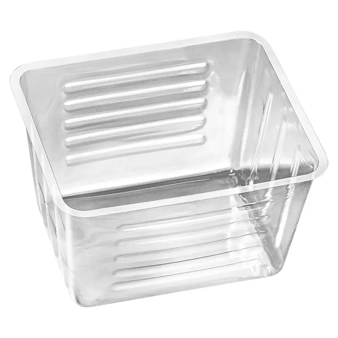 Farbeimereinsatz - 5 Stk., 12 l, Transparent - Durchsichtige, quadratische Kunststoffschale mit Rillen an den Seiten. Ideal für Lebensmittelportionierung und Aufbewahrung.