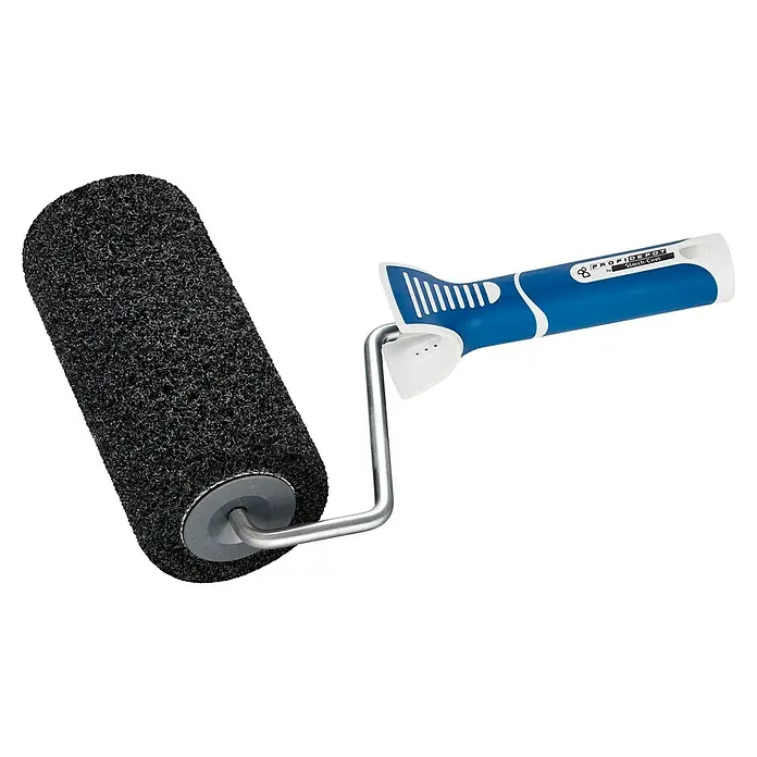 swingcolor Farbroller Rollputzroller - Breite Walze: 18 cm, Florhöhe: 16 mm - Produktbild einer Strukturwalze von Profidepot by Storch-Ciret mit blauem Griff, ideal für kreative Wandgestaltungen.