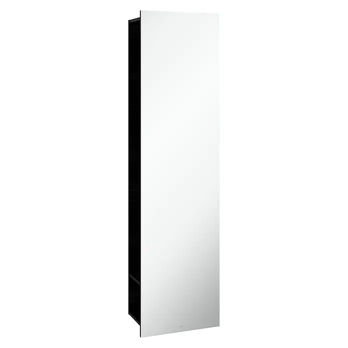 Villeroy & Boch Subway 3.0 Spiegelschrank - B x H: 45 x 170 cm, Black Oak, Mit Regal rechts - Hier ist ein modernes Spiegelschrank, der mit seinem minimalistischen Design und der klaren Linienführung überzeugt. Perfekt für jedes Badezimmer!