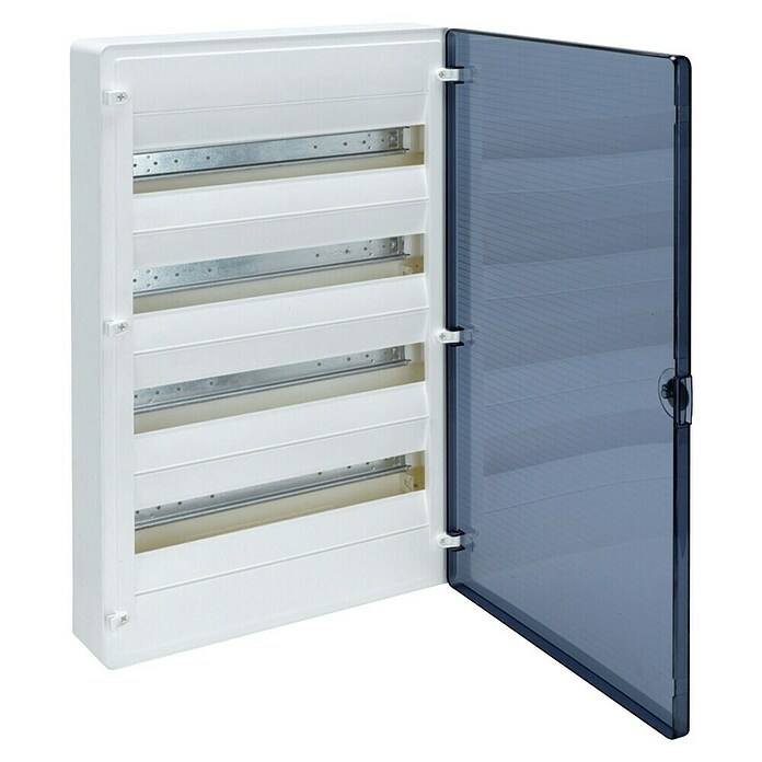 Hager Aufputz-Verteiler Golf (L x B x H: 390 x 99 x 647 mm, Anzahl Klemmstellen: 72 Stk., Weiß, Transparent) | BAUHAUS
