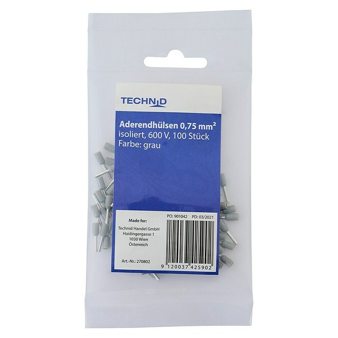 ADEREND. ISOL.      0,75QMM 100ST IN BOXVOLTOMAT
