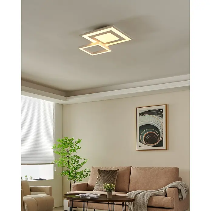 Eglo connect.z LED-Deckenleuchte Savatarila-Z - 2,7 W, L x B x H: 45 x 45 x 7 cm, Weiß, RGBW - Moderne LED-Deckenleuchte mit quadratischem Design, ideal für Wohnzimmer und Schlafzimmer. Helle und energieeffiziente Beleuchtung für Ihr Zuhause.