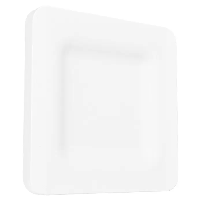 Eglo connect.z Funk-Wandschalter - L x B x H: 80 x 80 x 20 mm - Quadratischer, weißer Teller mit abgerundeten Ecken und einem subtilen vertieften Bereich in der Mitte für Speisen.