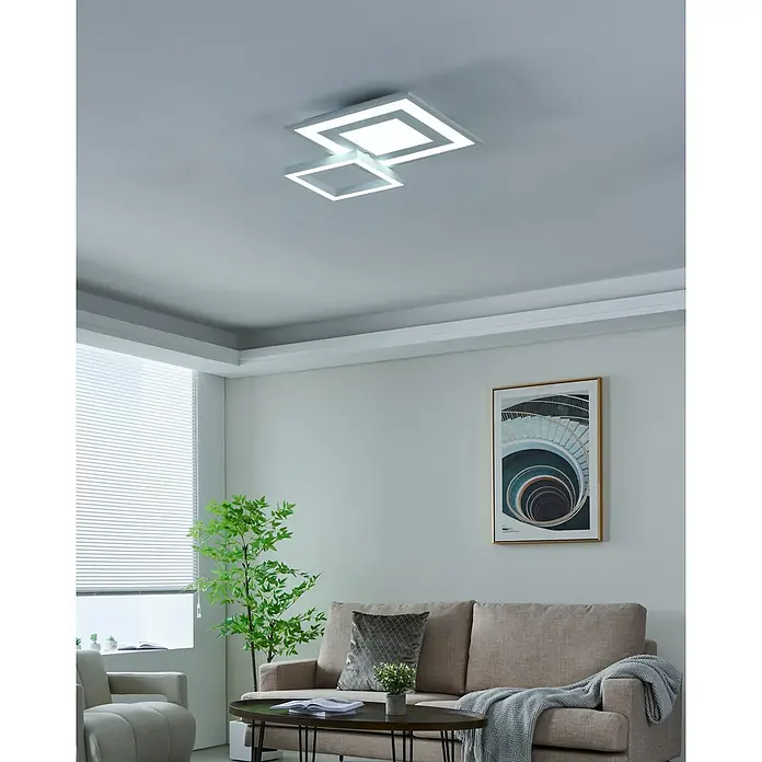 Eglo connect.z LED-Deckenleuchte Savatarila-Z - 2,7 W, L x B x H: 45 x 45 x 7 cm, Weiß, RGBW - Moderne LED-Deckenleuchte mit quadratischem Design, ideal für stilvolle Innenräume. Helle und energieeffiziente Beleuchtung.
