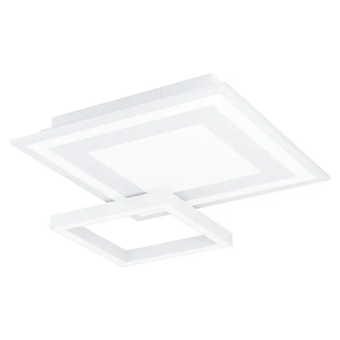 Eglo connect.z LED-Deckenleuchte Savatarila-Z - 2,7 W, L x B x H: 45 x 45 x 7 cm, Weiß, RGBW - Moderne weiße Deckenleuchte mit quadratischem Design. Diese stilvolle Leuchte bietet eine elegante Beleuchtung für jeden Raum.