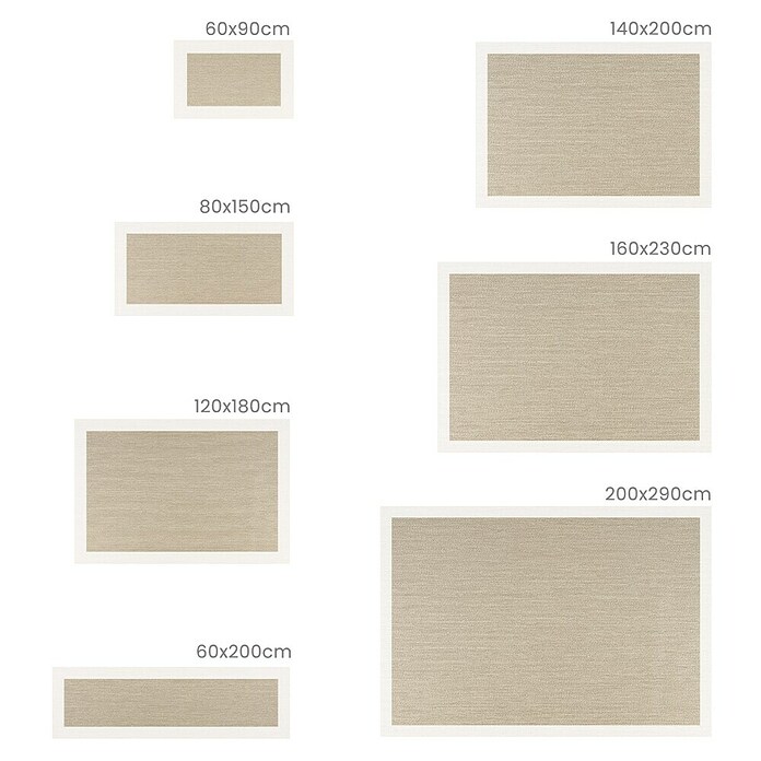 Alfombra de vinilo Living (Beige/Blanco, 90 x 60 cm) | BAUHAUS