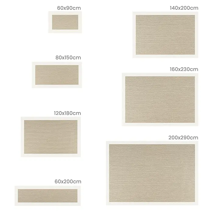 Alfombra de vinilo Living - Beige/Blanco, 180 x 120 cm - Selección de alfombras en diferentes tamaños.