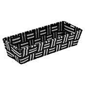 Versa Cesta para el baño alargada (L x An x Al: 25 x 10 x 6 cm, Tela, Gris y Negro) | BAUHAUS