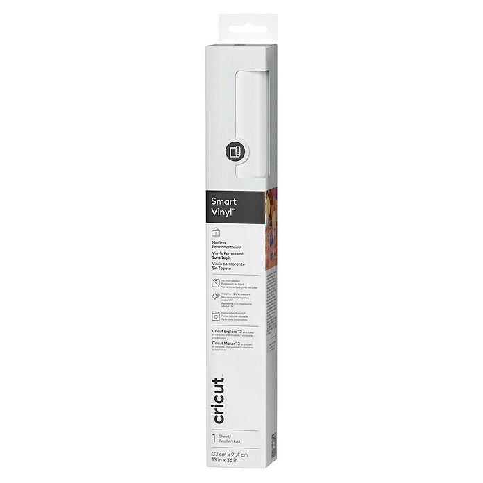 Cricut Vinylfolie Smart Vinyl Permanent (1 Stk., Weiß, 91,4 x 33 cm, Selbstklebend) | BAUHAUS
