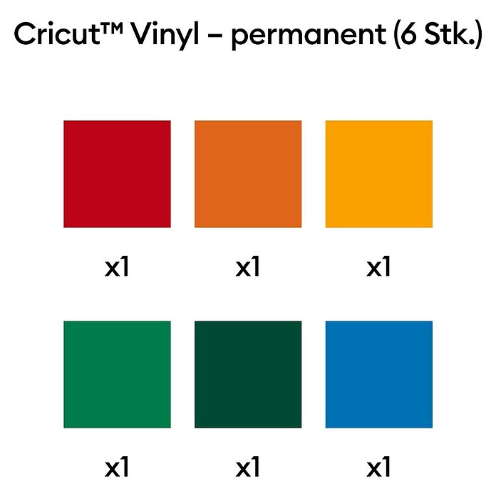 Cricut Vinylfolie Vinyl Permanent Set (Knallige Farben, 30,5 x 30,5 cm, Passend für: Cricut Maker 3 & 4 Cricut Explore 3 & 4) | BAUHAUS