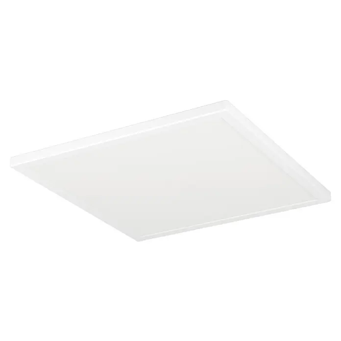 Eglo LED-Deckenleuchte Rovito - 17,6 W, L x B x H: 39 x 39 x 3 cm, Weiß, Tageslichtweiß - Weiße quadratische LED-Flächenleuchte, ideal für moderne Büros oder Wohnräume. Sorgt für eine helle, gleichmäßige Ausleuchtung des Raumes.