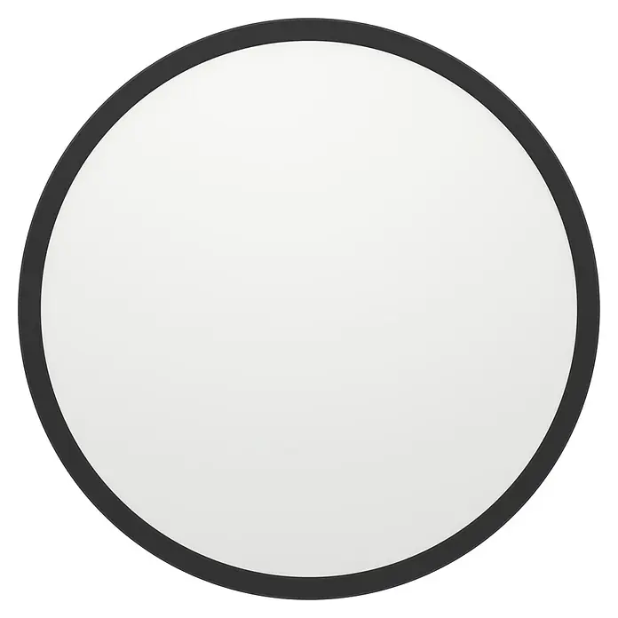 Eglo LED-Deckenleuchte rund Rovito-R - 16,8 W, Ø x H: 50 x 3,2 cm, Schwarz, Tageslichtweiß - Eine runde Deckenleuchte mit einem schlanken, schwarzen Rahmen und einer gleichmäßigen, diffusen Beleuchtung für moderne Räume.