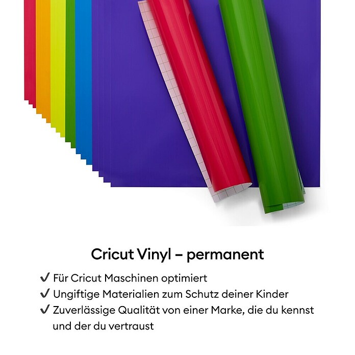 Cricut Vinylfolie Vinyl Permanent Set (Knallige Farben, 30,5 x 30,5 cm, Passend für: Cricut Maker 3 & 4 Cricut Explore 3 & 4) | BAUHAUS
