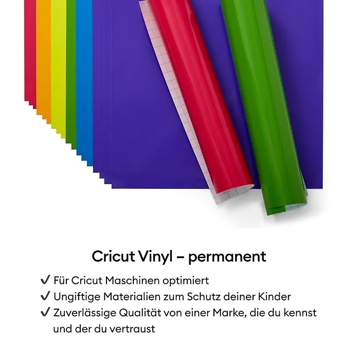 Cricut Vinylfolie Vinyl Permanent Set - Sommer-Muster, 30,5 x 30,5 cm, Passend für: Cricut Maker 3 & 4 Cricut Explore 3 & 4 - Vielfältiges Cricut Vinyl-Set mit leuchtenden Farben und zuverlässiger Qualität für kreative Projekte.